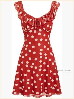 Polka Dot V-Neck Sleeveless Midi Casual Dress for Summer Going Out